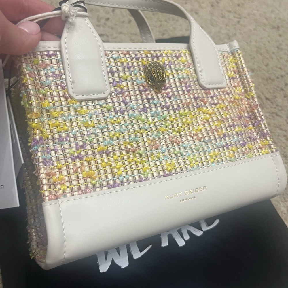 Kurt Geiger White and Multicolor Tweed Mini Bag - Picture 2 of 6